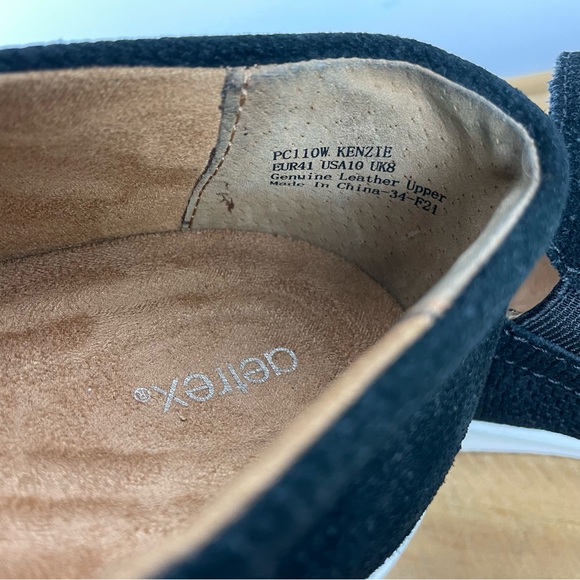 Aetrex Kenzie black animal print slip-on comfort sneakers size 10 - Picture 9 of 11